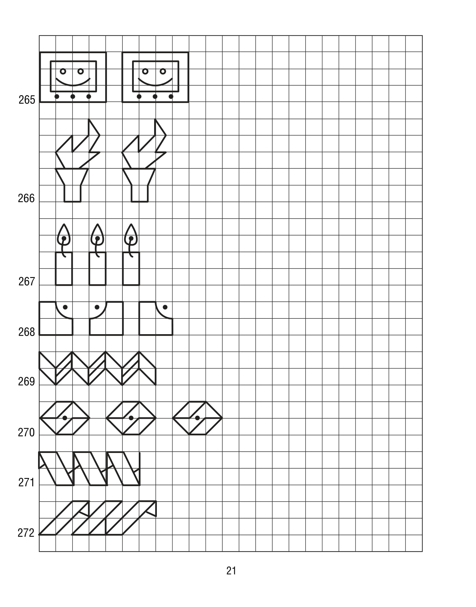 Продолжи узор по клеточкам. Нарисуй по образцу