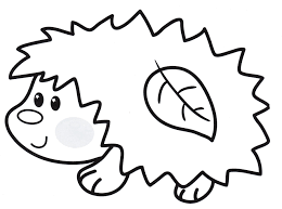 Раскраски с ежами у которых на спине яблоки грибы и листья