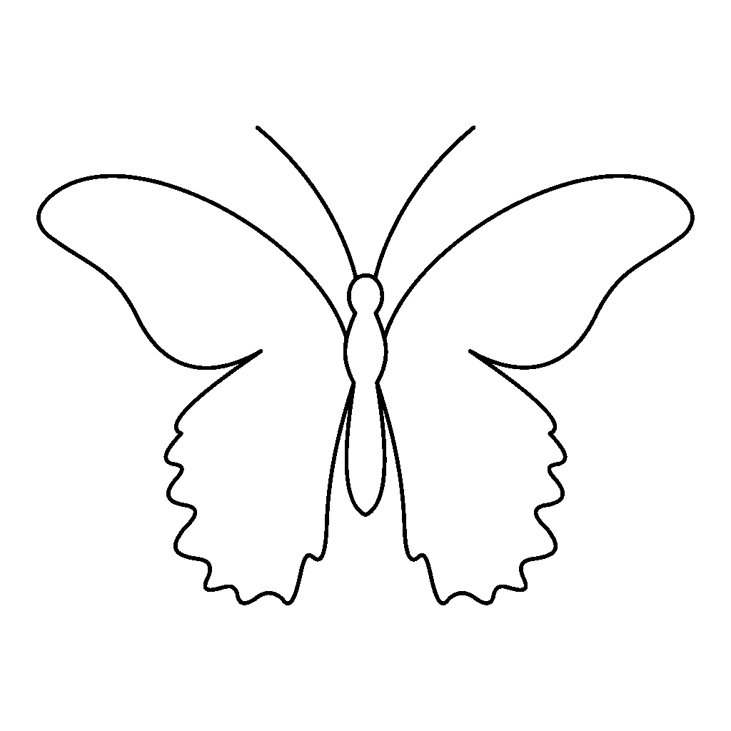 Контуры, трафареты, шаблоны бабочек для вырезания аппликаций  и поделок