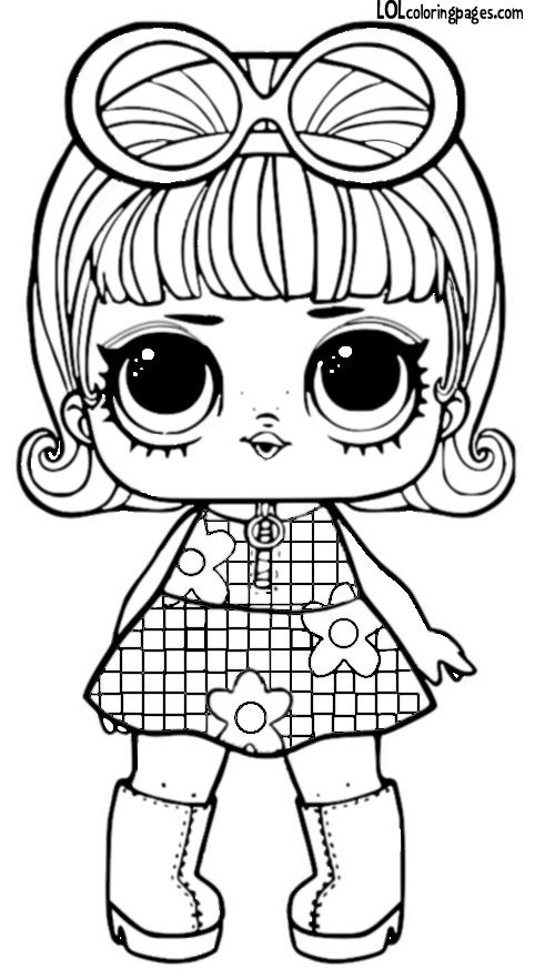 Раскраски для девочек с куклой лол Go-Go Gurl, раскрака лол.