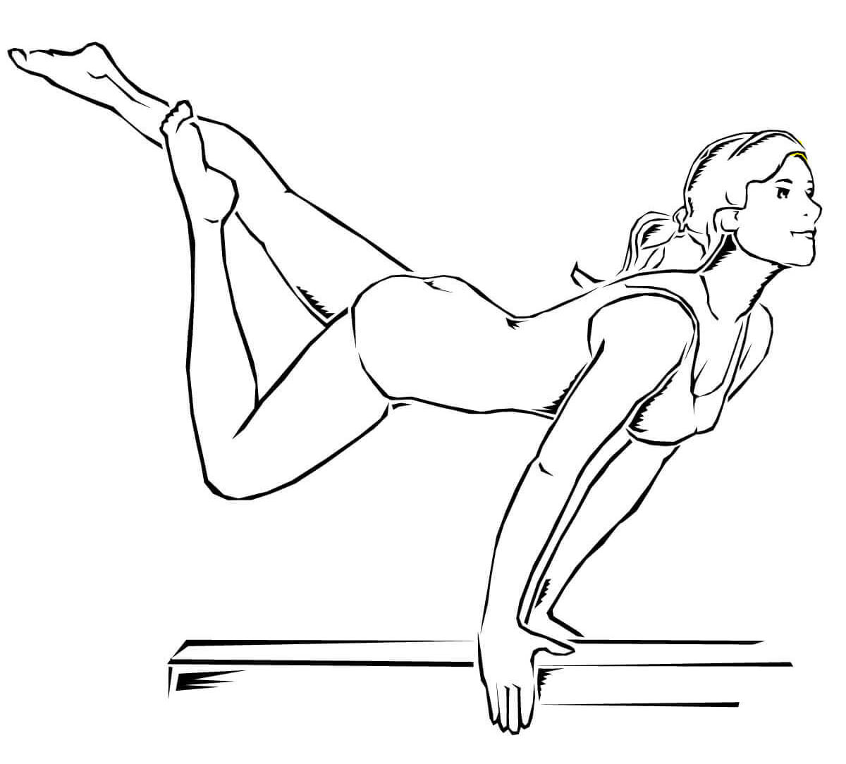 Раскраски с гимнастами. Виды спорта. Гимнастика