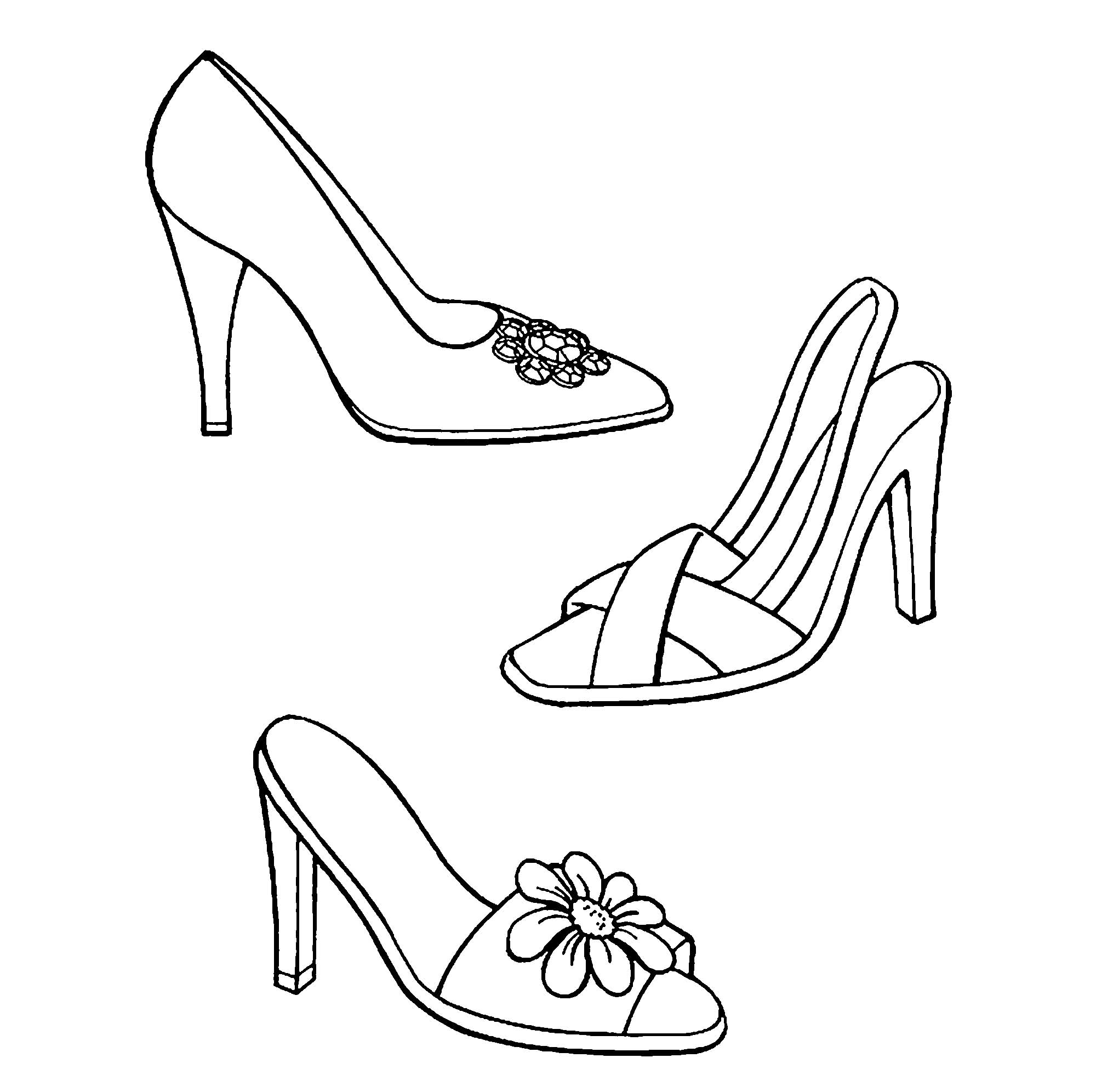 Раскраски с туфлями. Женская обувь