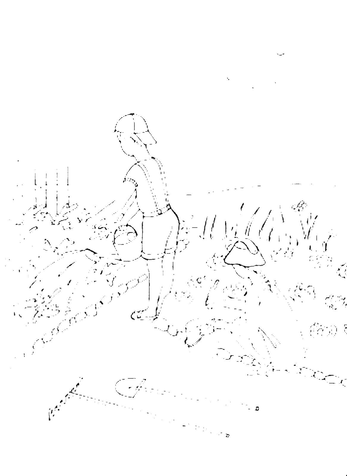 Мальчик поливает огород