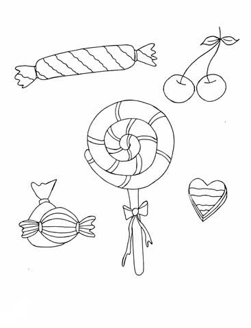 Раскраска леденец, конфета или чупа чупс