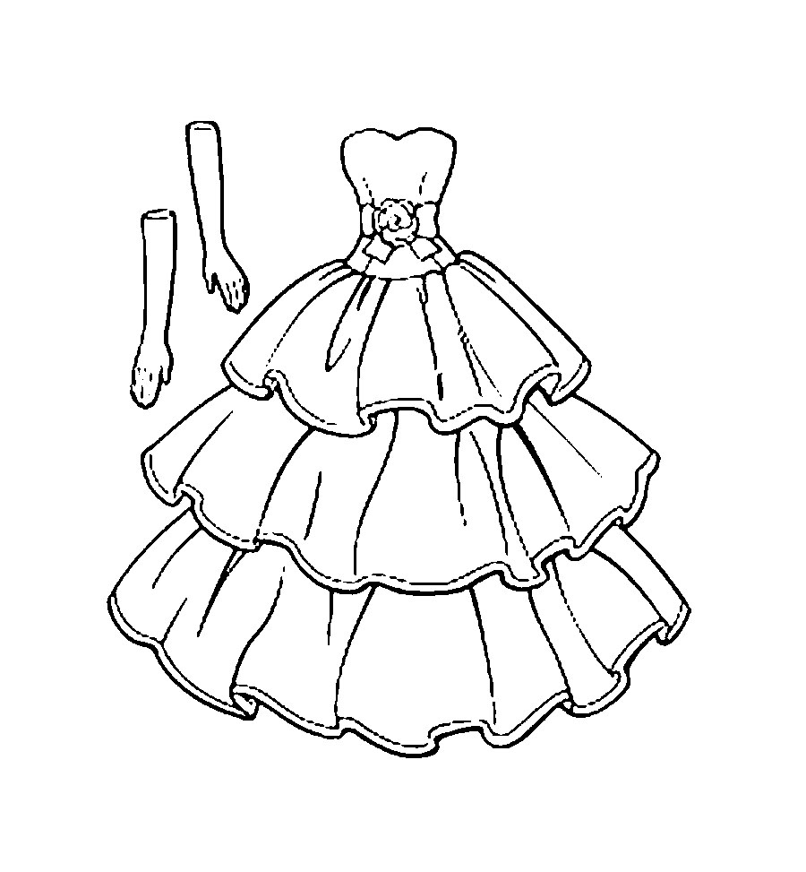 Раскраски платьев для раскрашивания и вырезания скачать бесплатно.