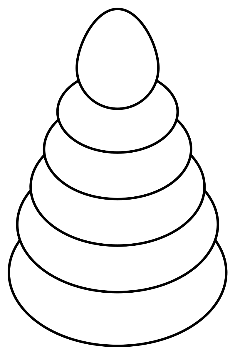 Детская пирамидка. Раскраска для ребенка