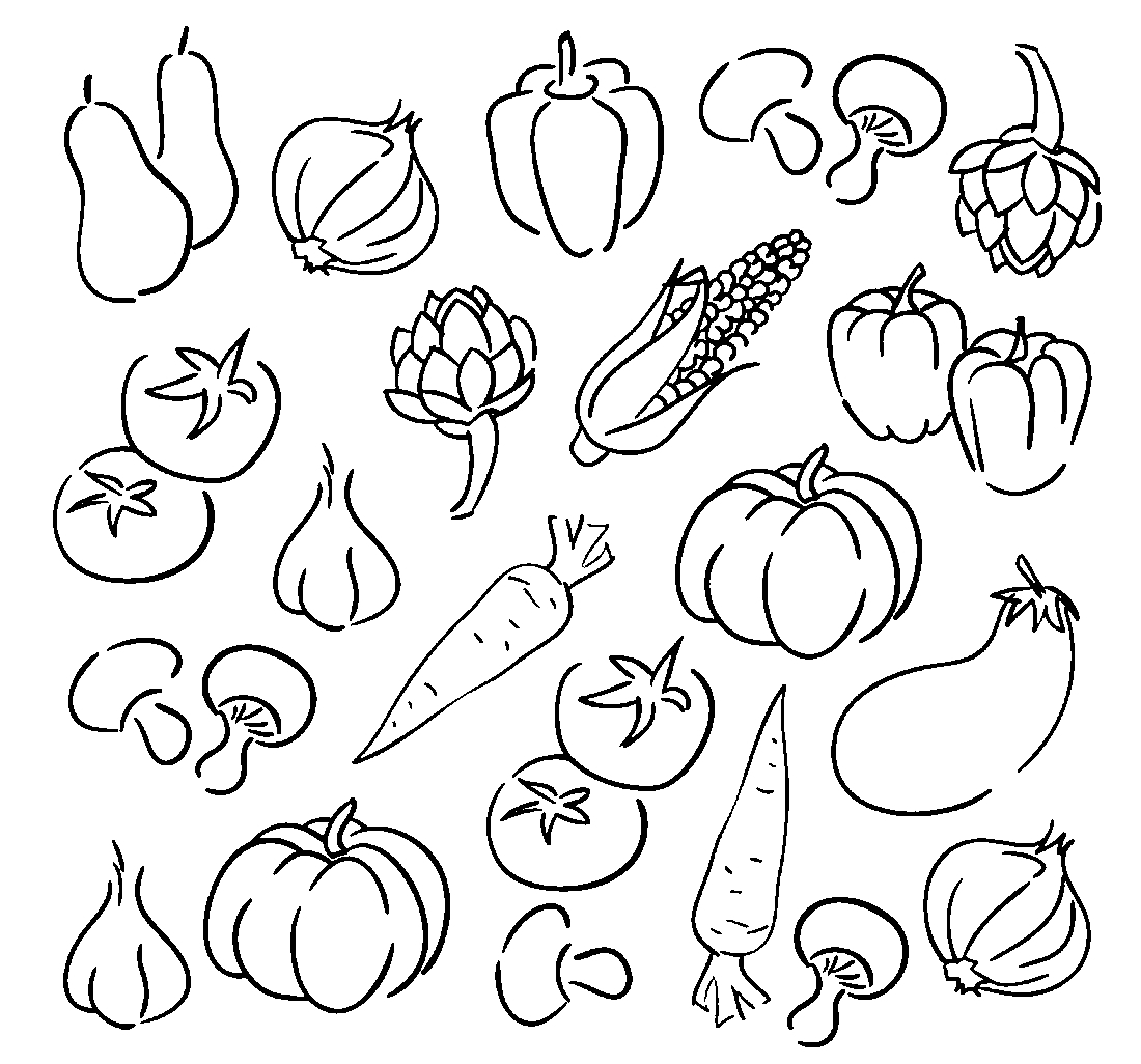 Раскраски с овощами для детей скачать бесплатно