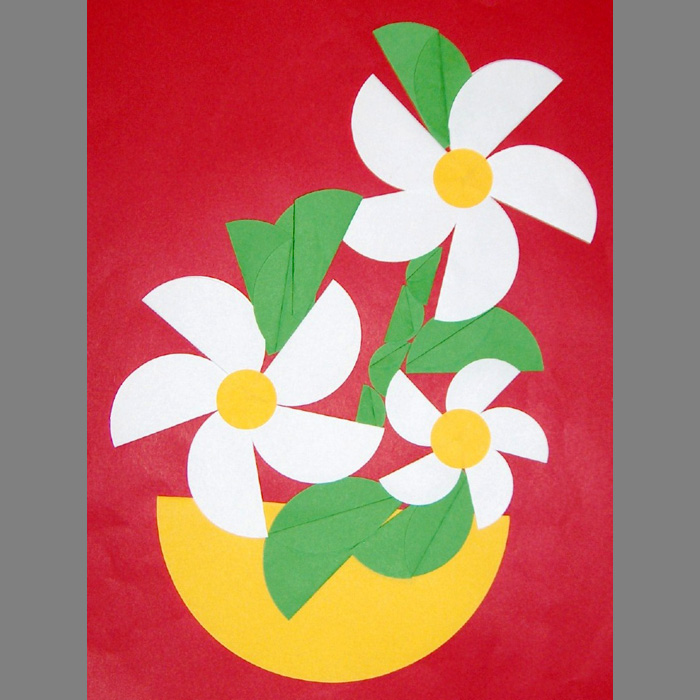 Аппликации из бумаги по весенней тематике с цветами