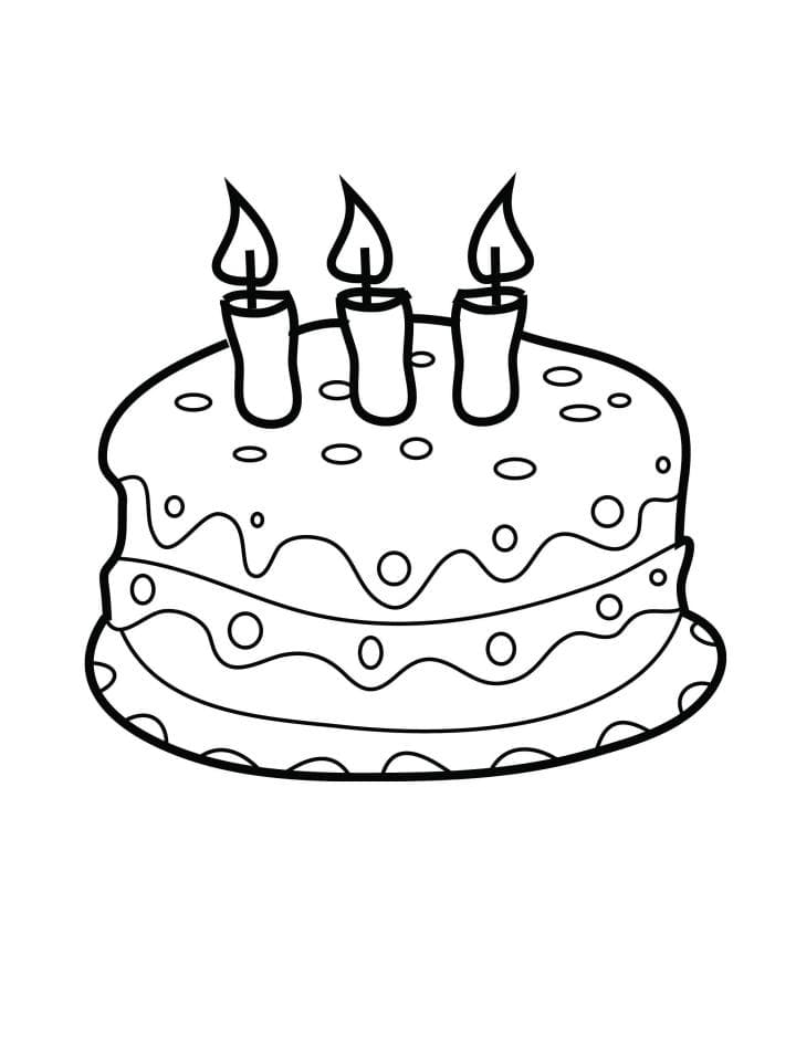 раскраски с тортом на день рождения