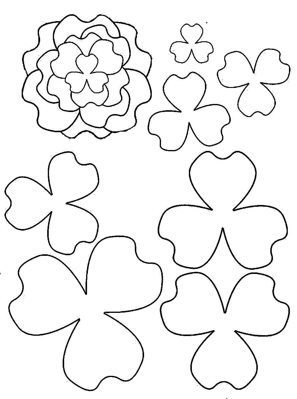 Контуры цветов для вырезания скрапбукинга поделок и аппликаций скачать беспла...