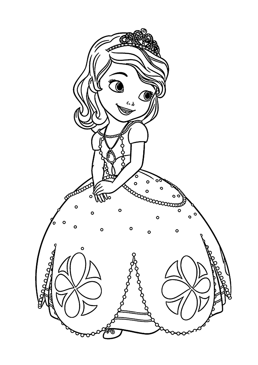 Раскраски с принцессами из мультфильмов для девочек. 