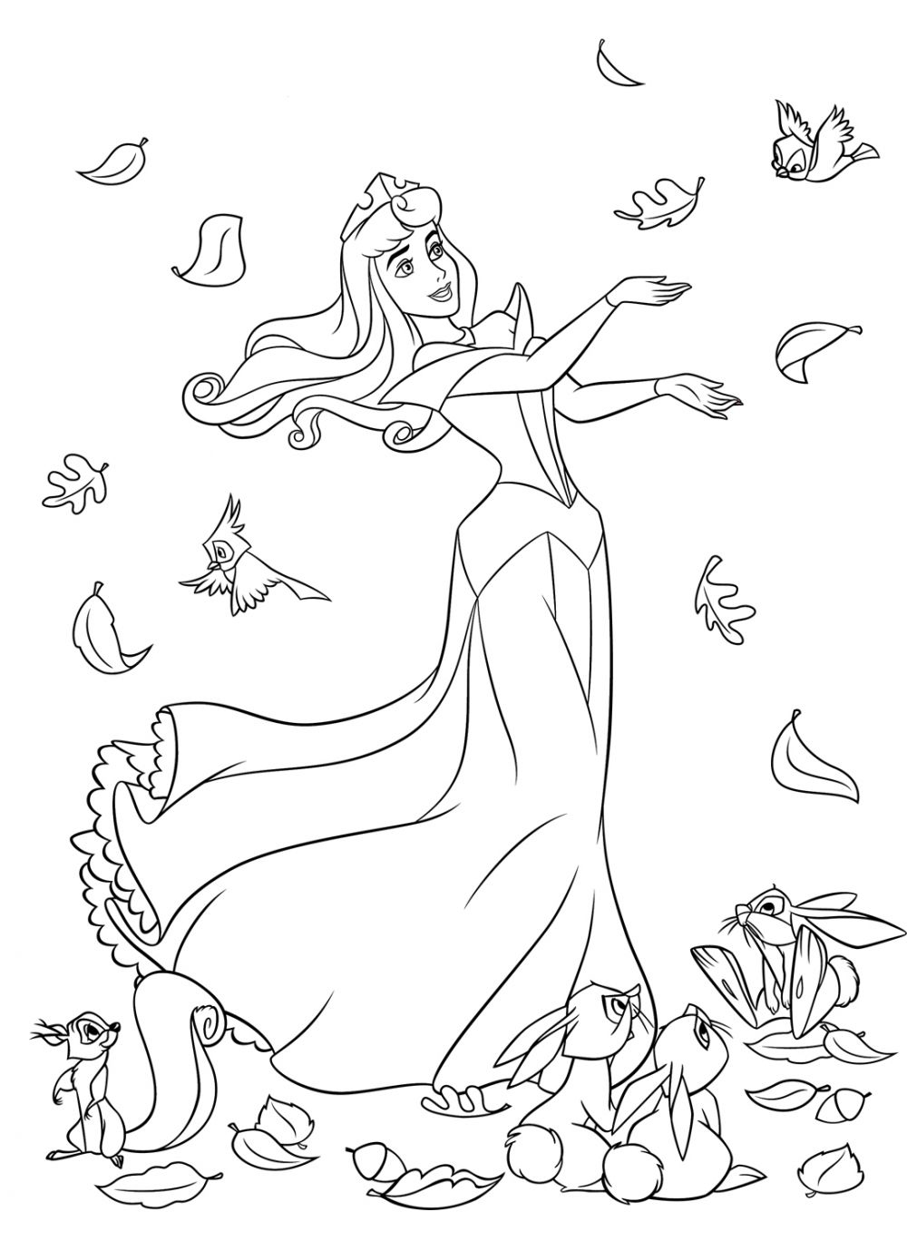 Раскраски с принцессами из мультфильмов для девочек. 
