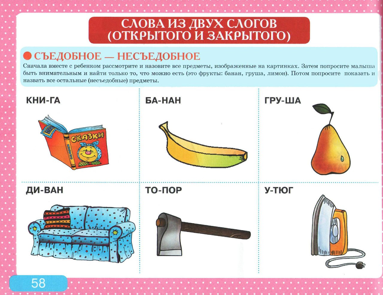 Двусложные слова картинки для детей