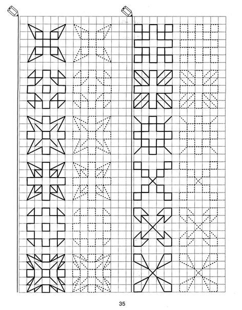 Фигуры по клеточкам. Рисуем по образцу