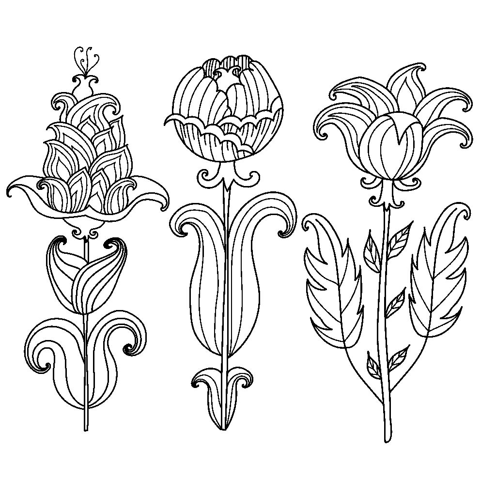 Контуры цветов для вырезания скрапбукинга поделок и аппликаций скачать беспла...