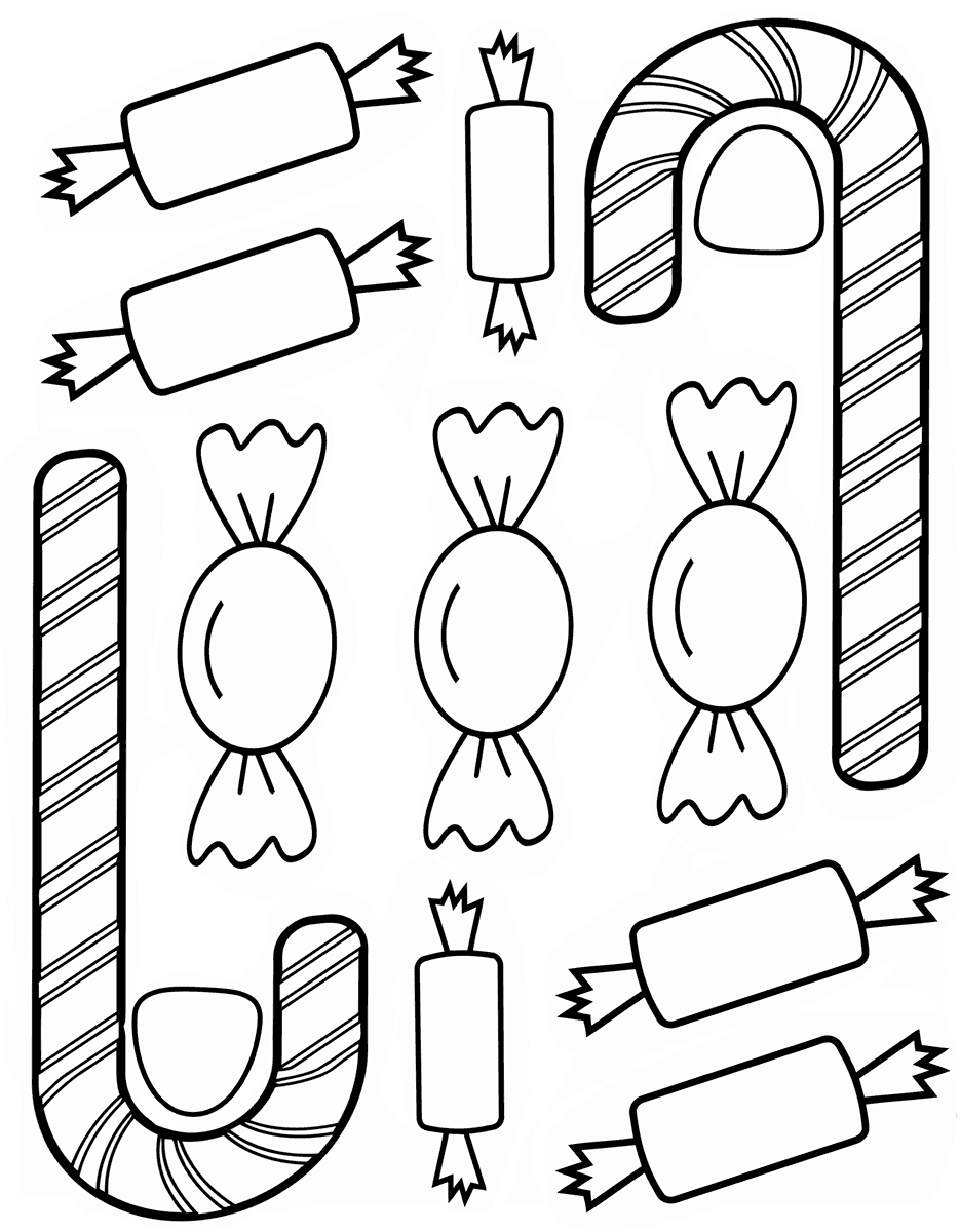 Раскраски с конфетами и чупа чупсами