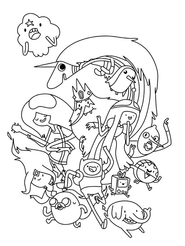 Раскраски из мультипликационного сериала время приключений