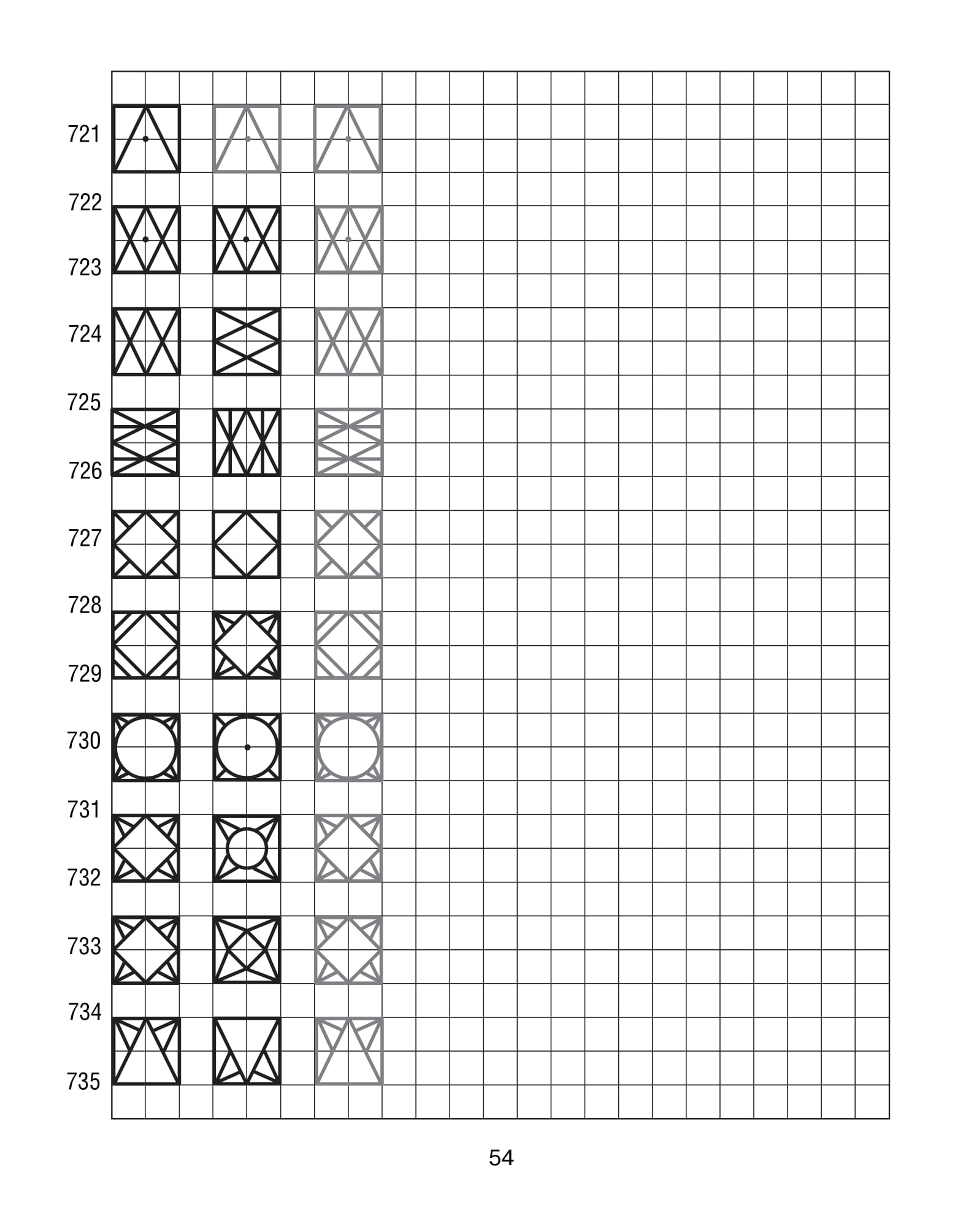 Продолжи узор по клеточкам. Нарисуй по образцу