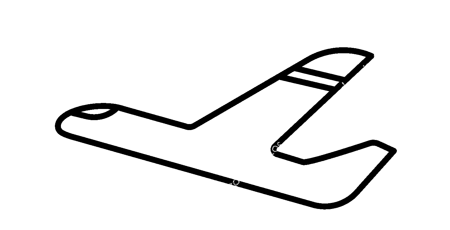 Контур, шаблон и трафарет самолета для вырезания и поделок в детском саду