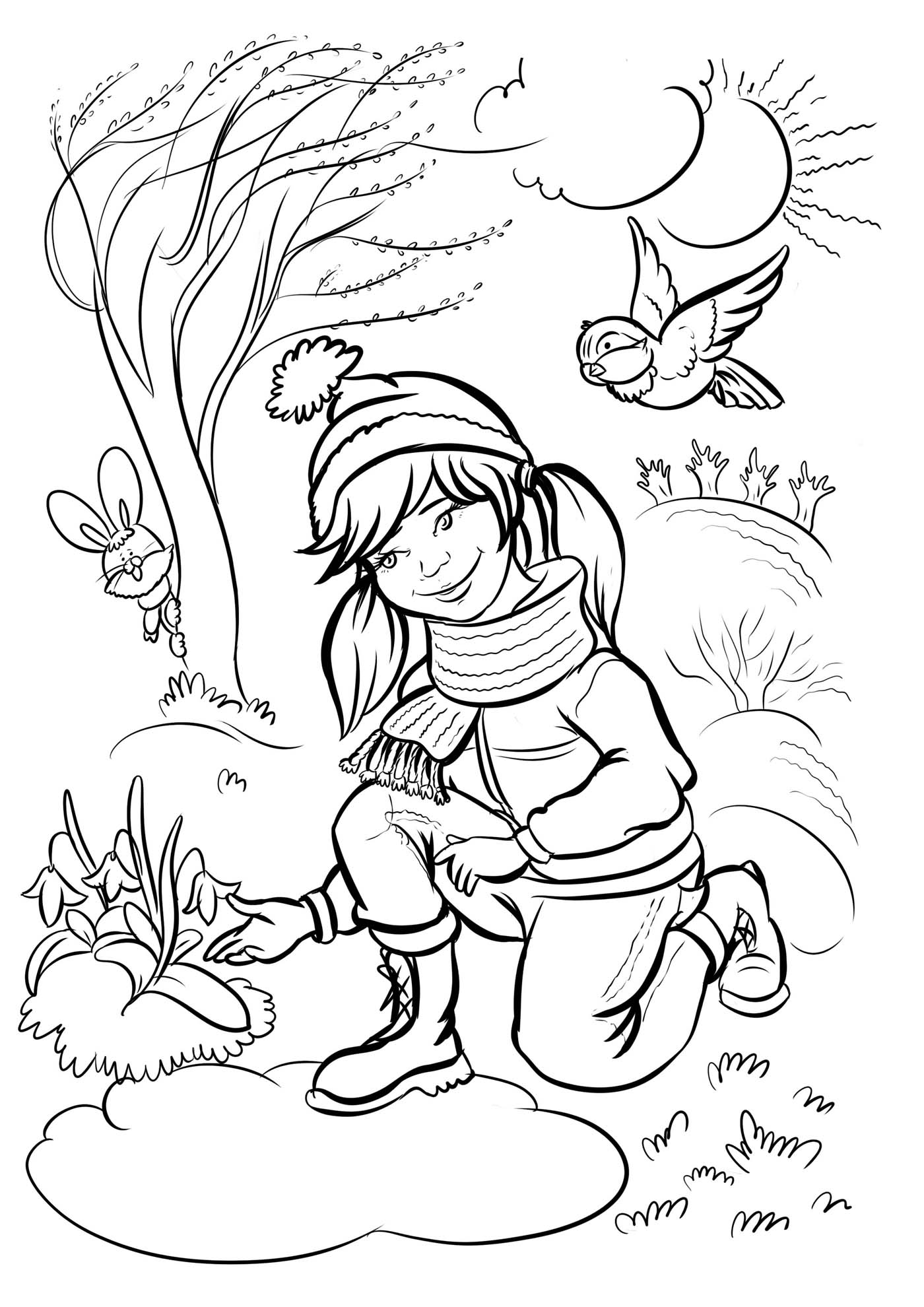 Раскраски на тему время года весна