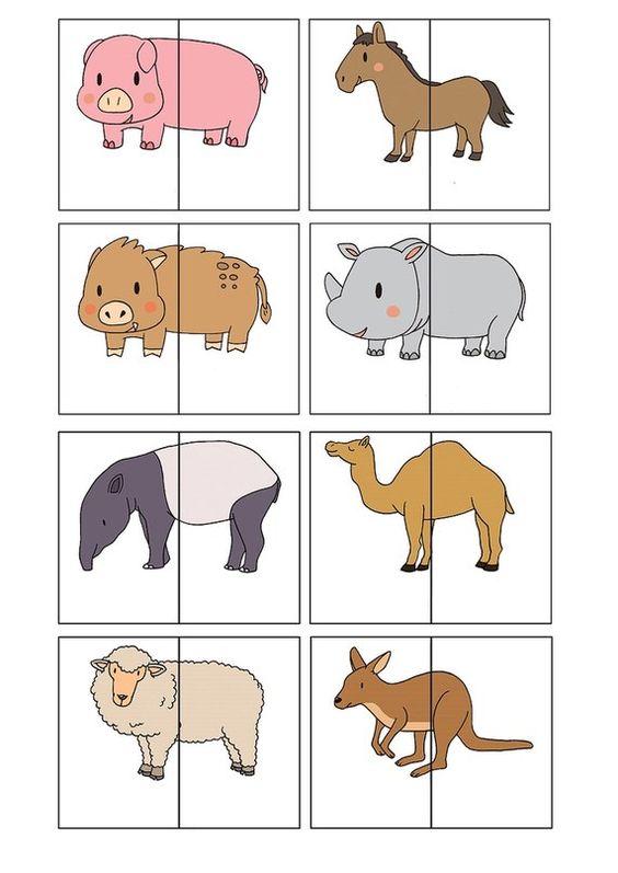 Карточки которые нужно разрезать и дать детям чтобы они нашли пару