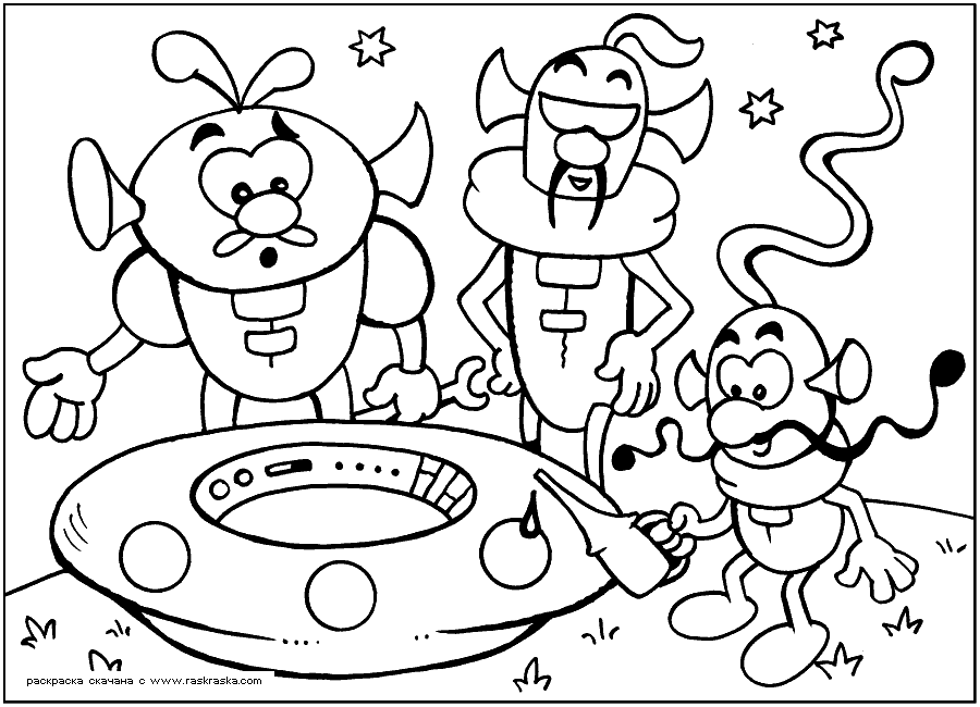 Раскраски инопланетян и монстров для девочек и мальчиков