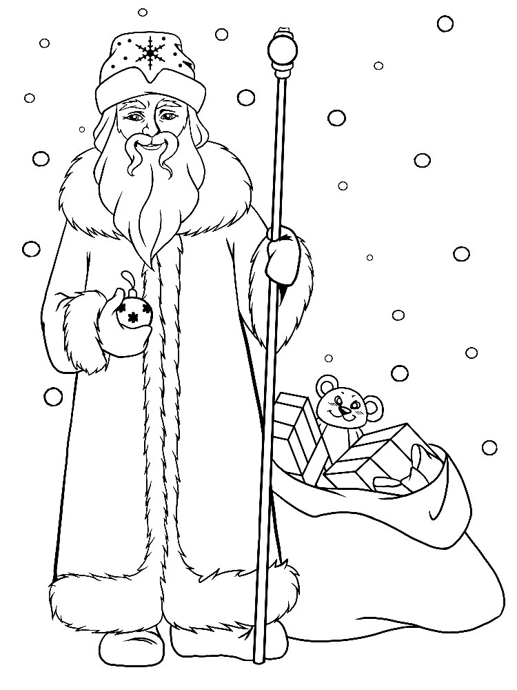 Раскраски с дедом морозом