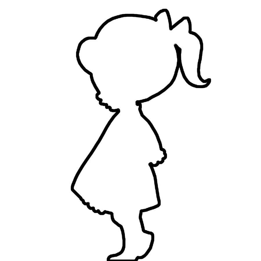 Контуры или шаблоны девочки для вырезания скачать и распечатать бесплатно онлайн