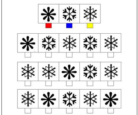 Найди одинаковые фигуры и закрась цветами по примеру верхнего ряда