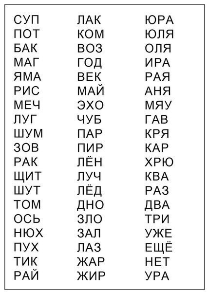 Все Задания которые помогут научиться читать Тренажер для чтения. Короткие слова. Карточки для обучения чтению