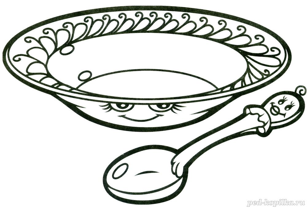 Раскраски с изображениями посуды для девочек