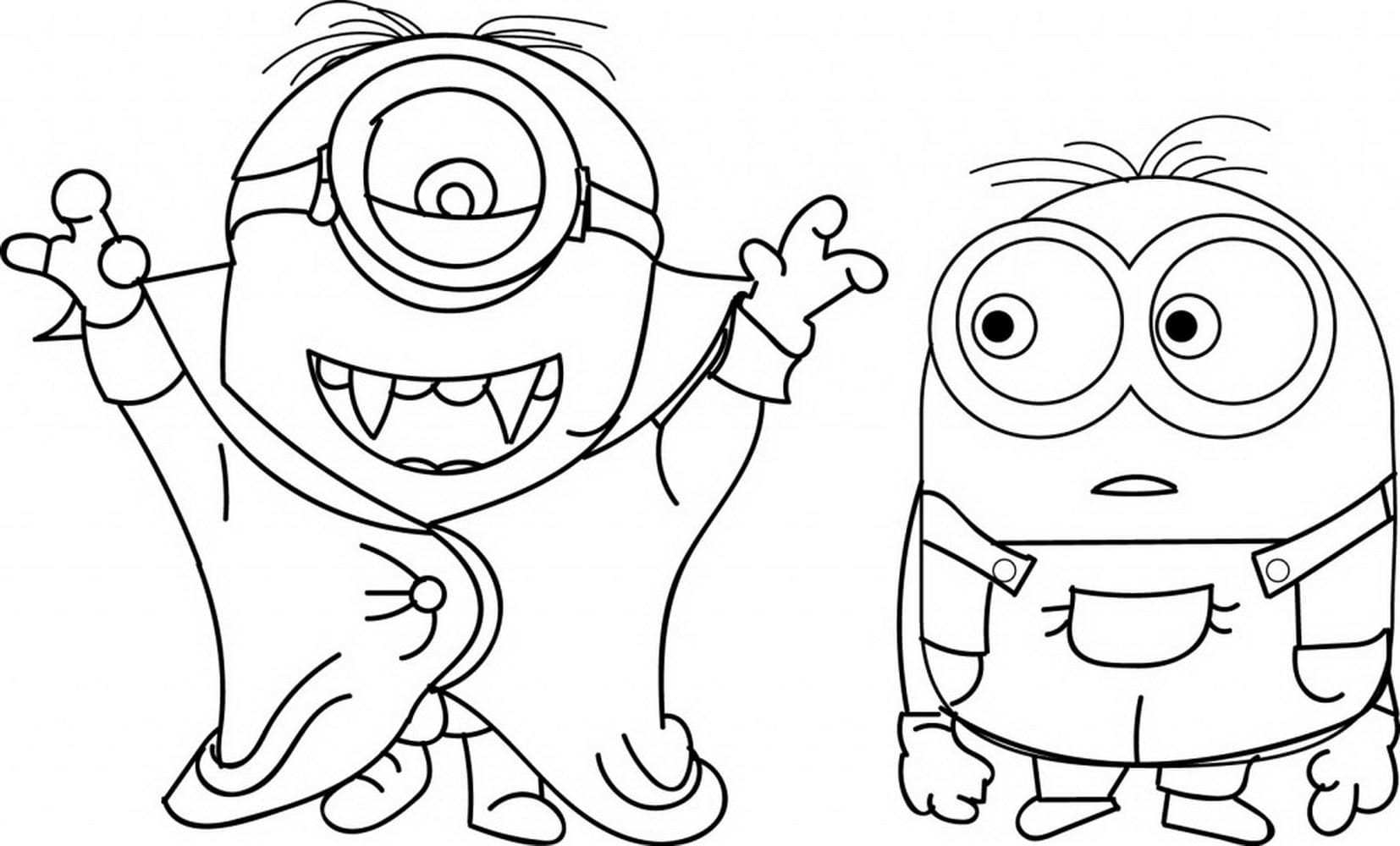 Раскраски из мультфильмов Гадкий я 1 2 3 с миньонами