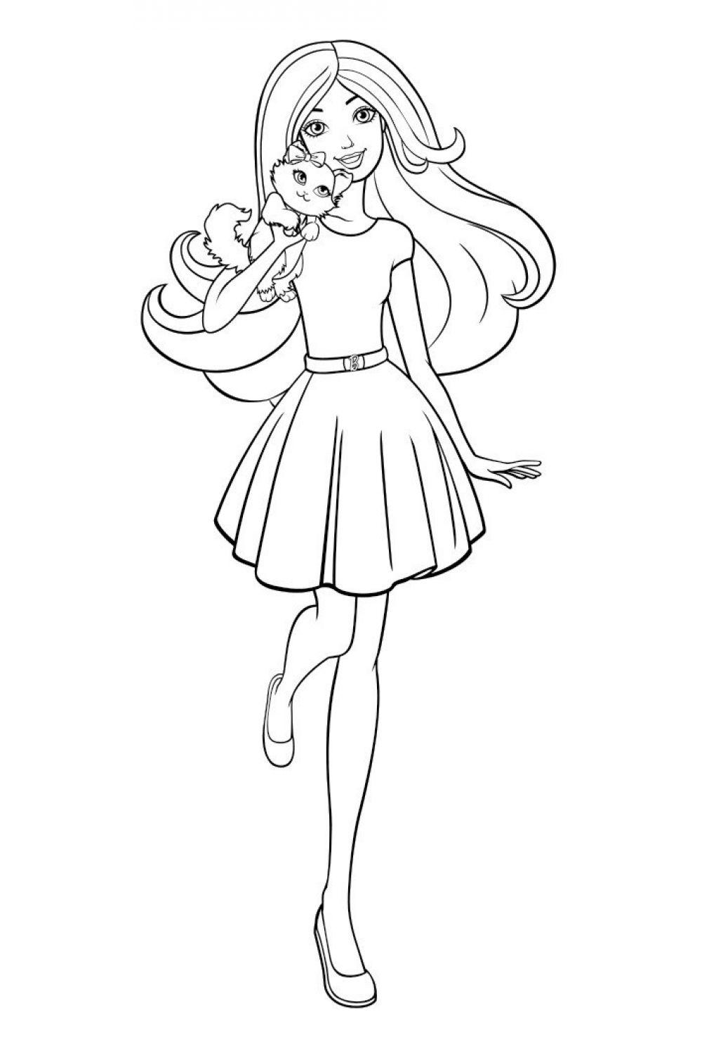 Барби с милым котиком