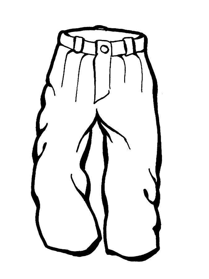 Брюки штаны и джинсы. Раскраски одежда