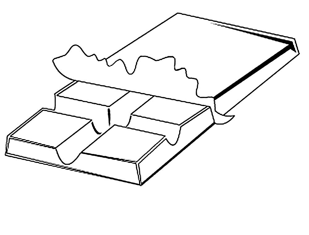 Шоколадки. Раскраски с плитками шоколада и шоколадными конфетами
