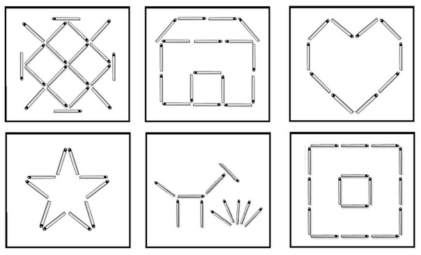Выполни задание и выложи фигуру из спичек или счетных палочек как показано на...