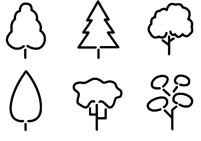 Контуры шаблоны деревьев для вырезания скачать бесплатно онлайн и распечатать