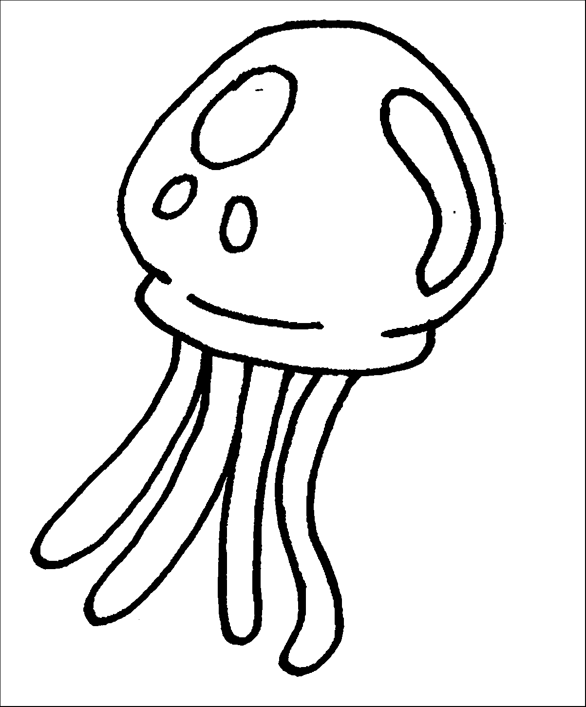 Раскраска медузы из губки Боба