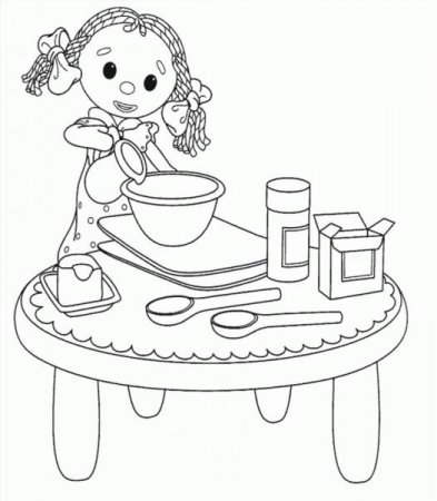 Раскраски на которых изображен процесс приготовления еды