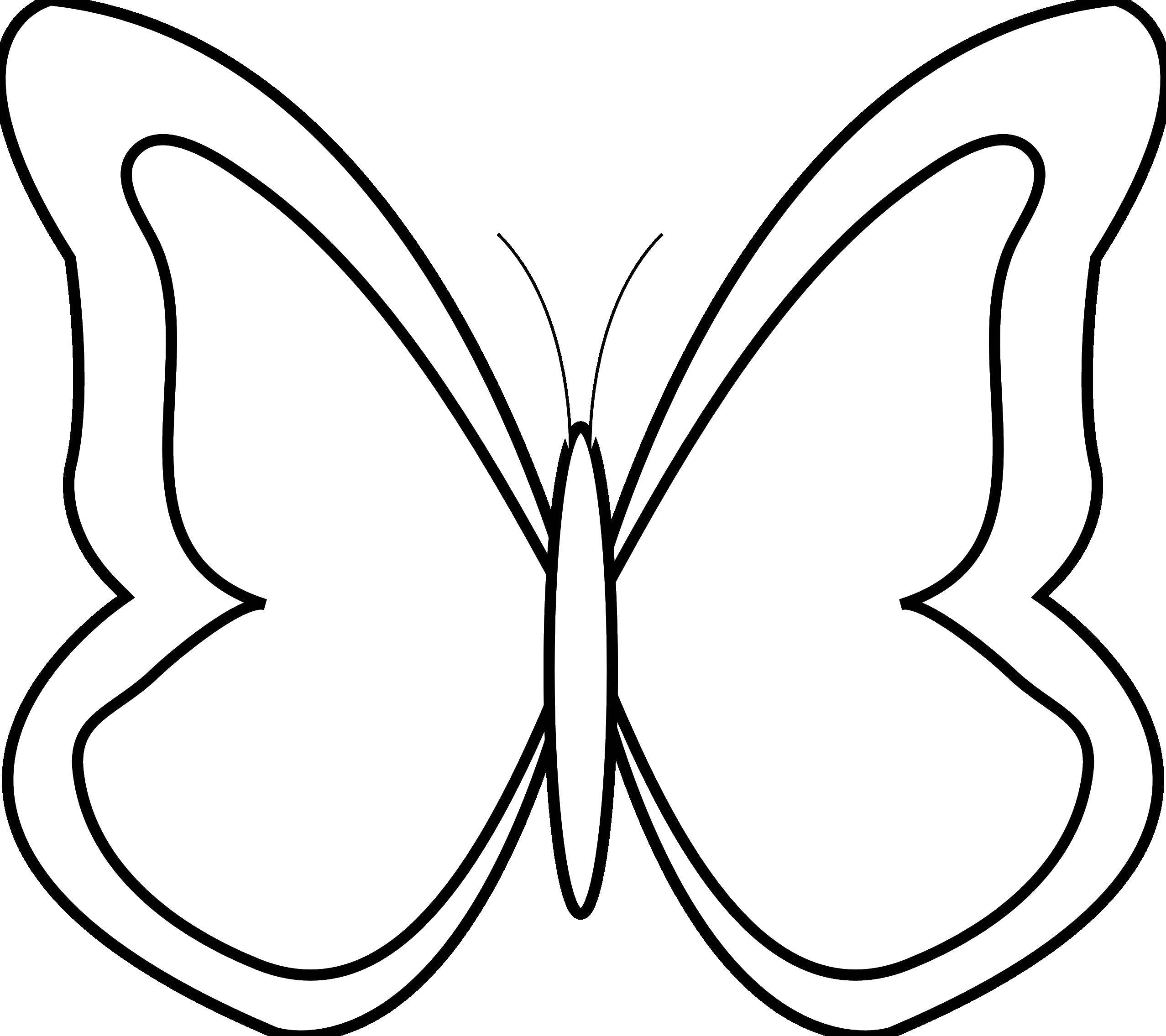 Контуры, трафареты, шаблоны бабочек для вырезания аппликаций  и поделок