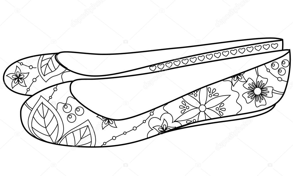 Раскраски с туфлями. Женская обувь
