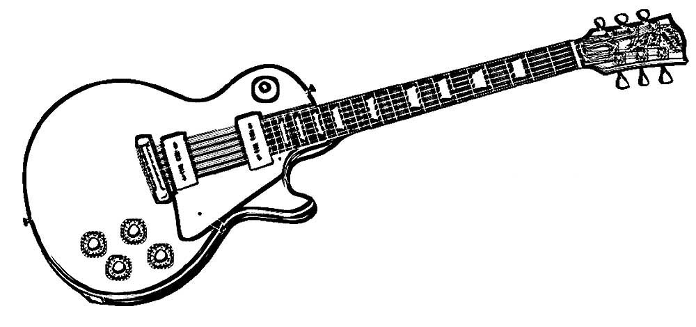 Раскраски со струнными музыкальными инструментами. Гитара