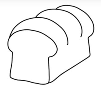 хлеб в раскрасках и ломтики хлеба. Батон