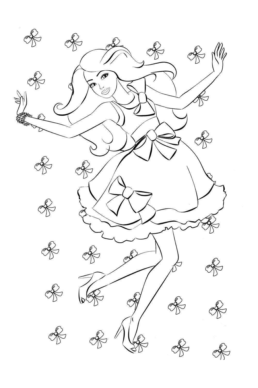 Барби в платье с бантами