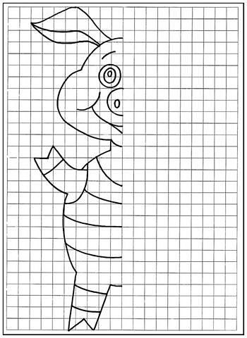 Дорисуй по клеткам. Продолжи узор. Нарисуй половинку. Рисование по клеточкам