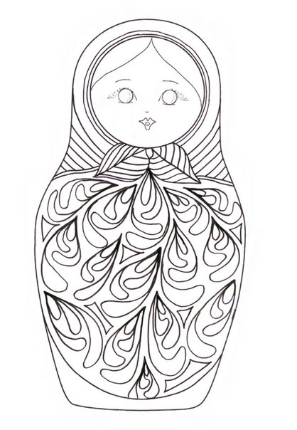Русское народное творчество в раскрасках. Матрешки