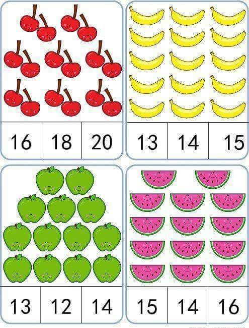 Посчитай сколько картинок и обведи правильный ответ