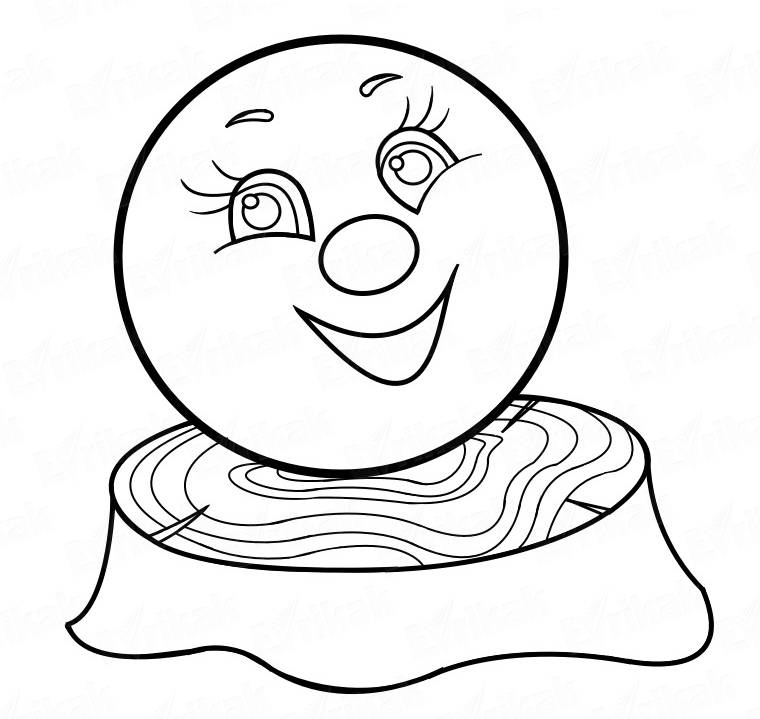 Раскраска колобок для детей распечатать в хорошем качестве 