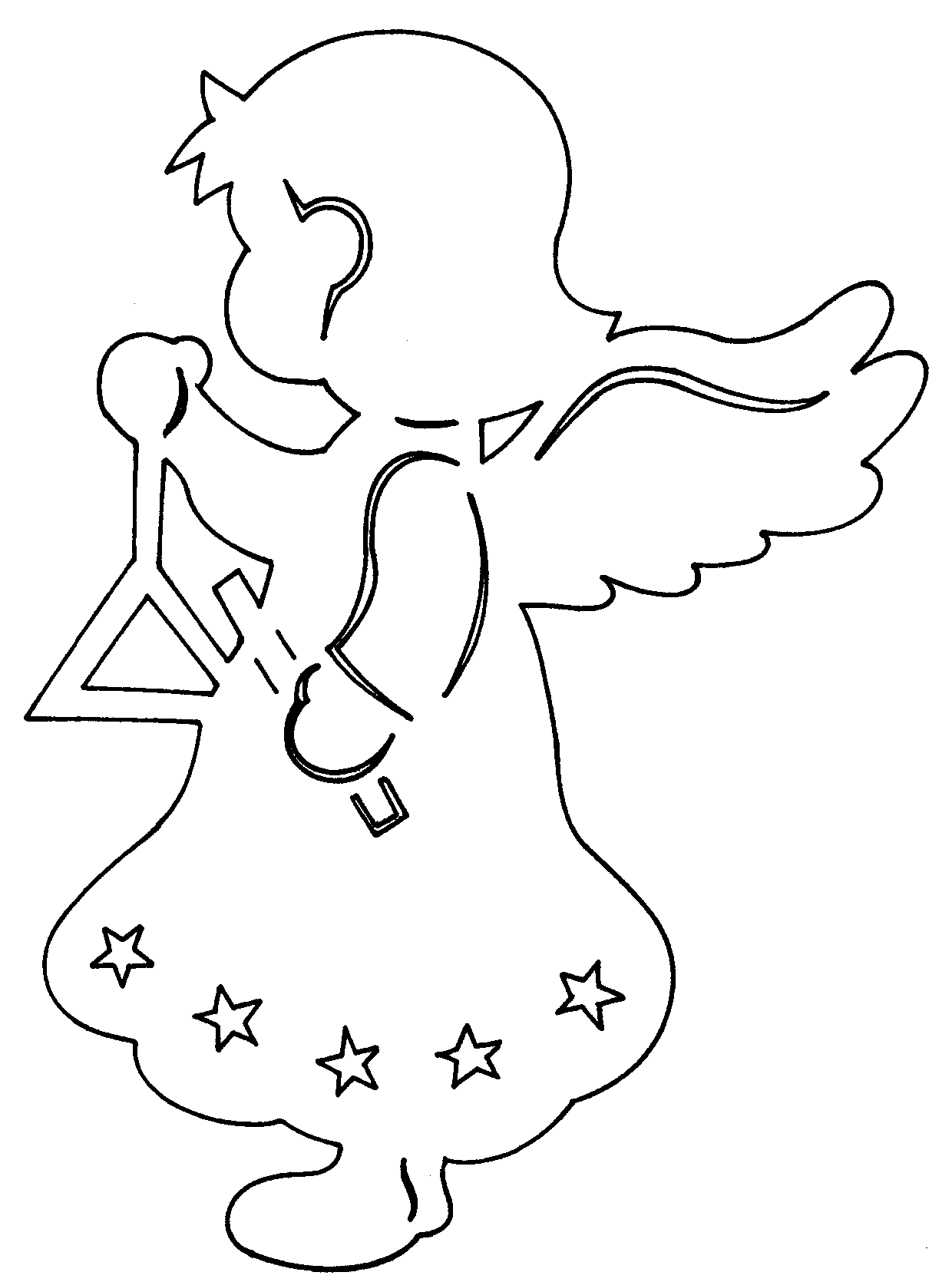 контуры ангела для поделок на летнюю и весеннюю тему