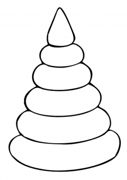 Детская пирамидка. Раскраска для ребенка